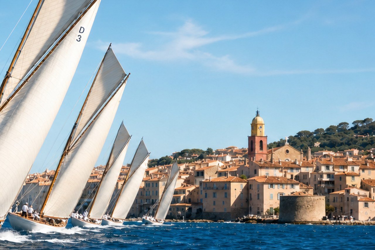Les Voiles de Saint-Tropez, gesehen von Sainte-Maxime